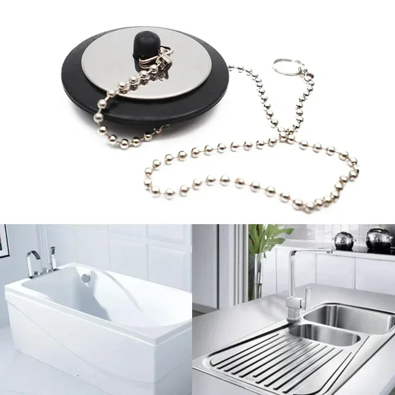 Rubber Sink Strainer Stopper Bathroom Use Stainless Steel