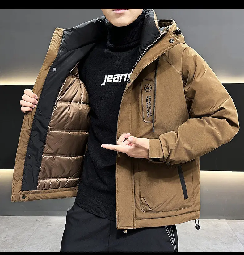 Lässige, winddichte, verdickte, warme Entendaunenjacken mit Kapuze, 2025, Winter-Herren-Outdoor-Bekleidung, Puffermäntel, klassische gepolsterte Oberteile – Detail 11