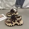 Black Brown Chunky Sneakers Women Spring Autumn Thick Bottom Dad Shoes Woman Fashion PU Leather Platform Sneakers Ladies D268 3