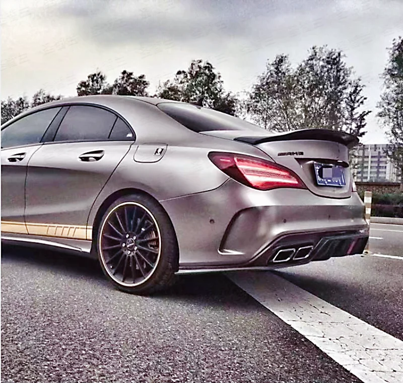 Car Spoiler Glossy Black Carbon Fiber Rear Spoiler For Mercedes-Benz ...