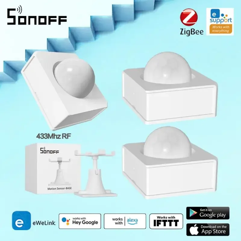 SONOFF Smart Motion Sensor Work With Base ZigBee PIR3-RF 433Mhz Movement Detector Via EWeLink APP Smart Scene For Home