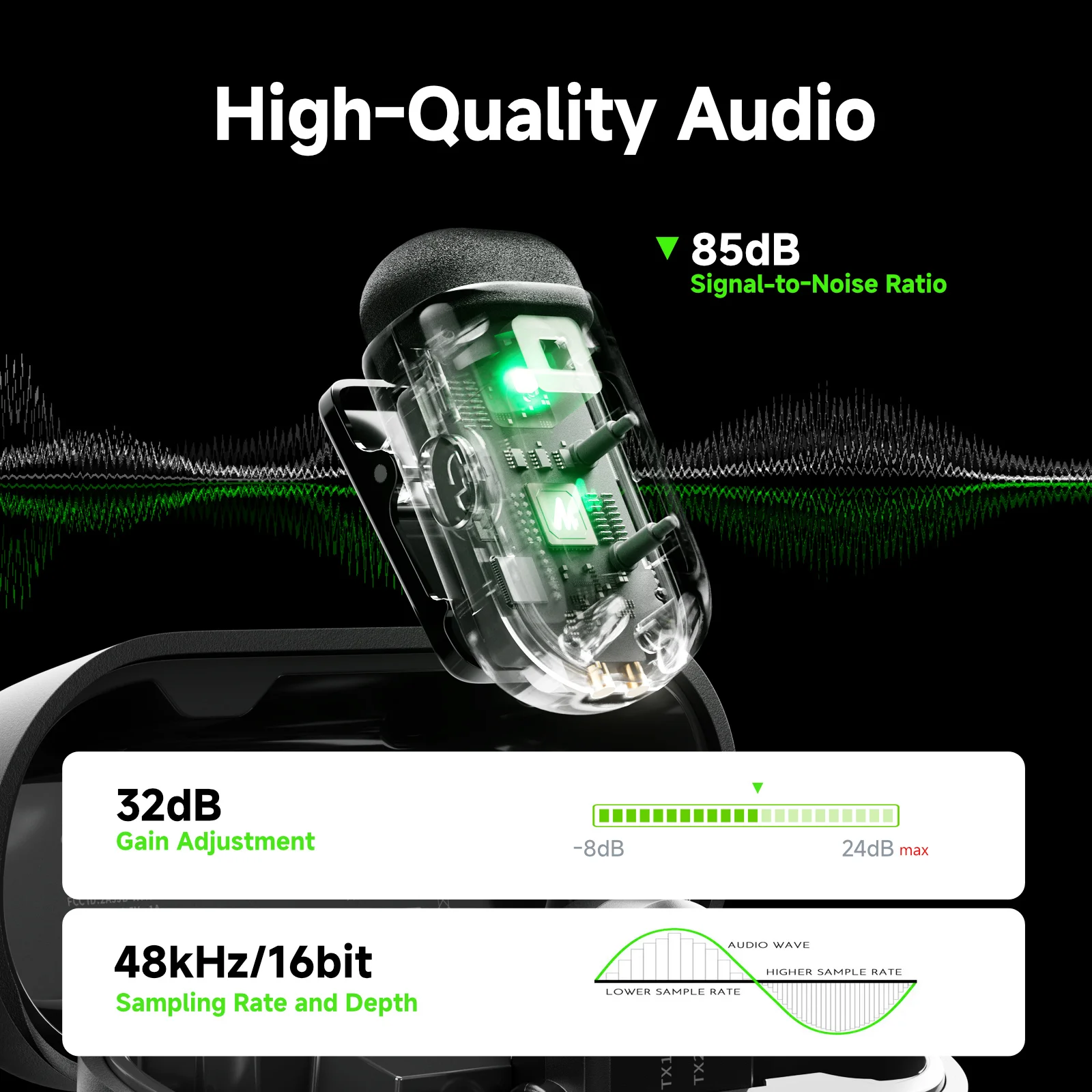 ميكروفون Maono T1Mini اللاسلكي ذو طية صدر السترة A...