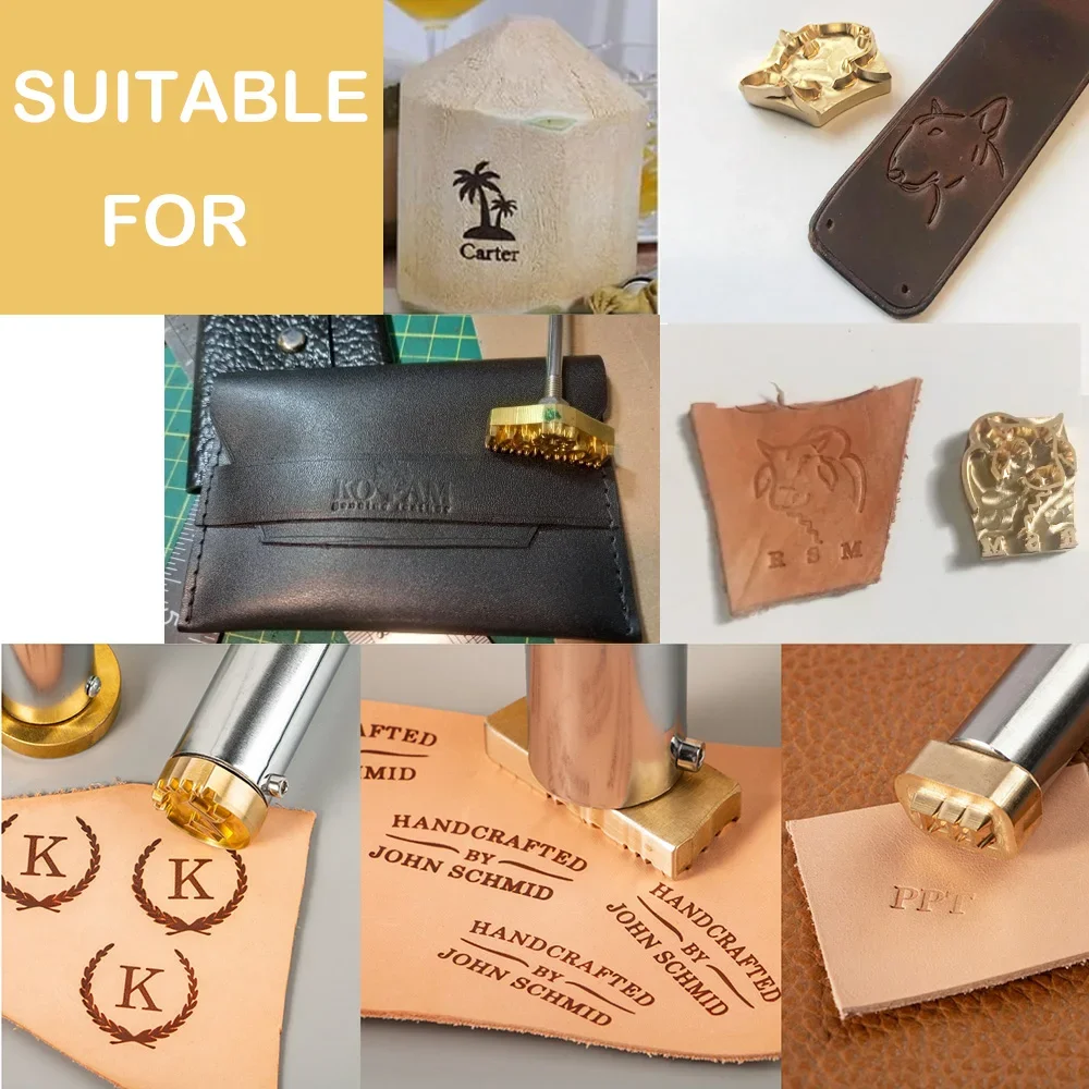 Brass Stamp Heating Stamping Embosser Embossing Stamp Heating Stamp Brass Stamp Iron Mold Personalized Seals Emboss Electric Iron Cake Wood Burger Branding Foil Hot Stamping