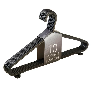 10/30 PCS Dry Clothes Hanging Rack Black Adult Clothing Hanger Plastic Hangers Household Clothes Dress Organizer