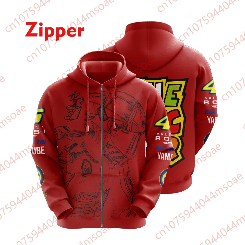 2024 Motorcycle Racing Hoodie Zipper 3D Digital Printing Men's Sportswear Harajuku Casual Jacket Personalized Street Apparel