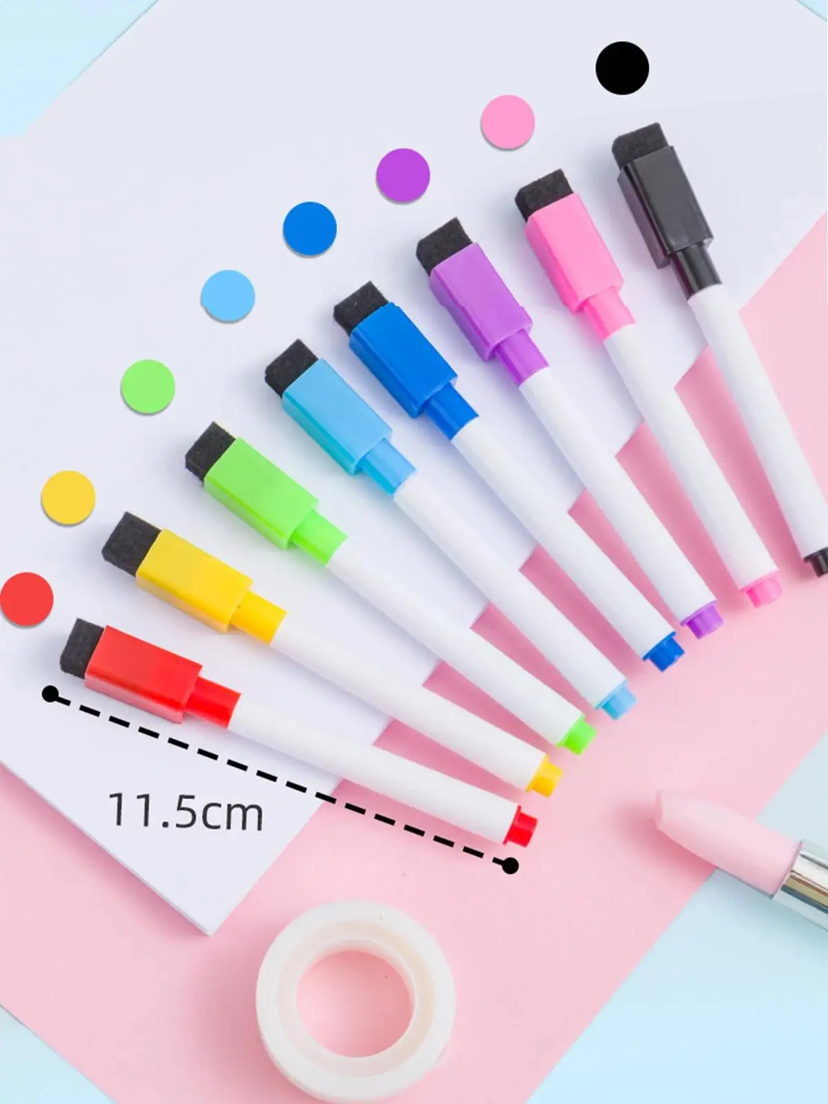 8 Stück magnetische, löschbare Whiteboard-Stifte, Farboptionen, Tafeln, Notizen, Nummerierung, Schreibwaren für Büro, Klassenzimmer, Unterrichtszubehör – Detail 3