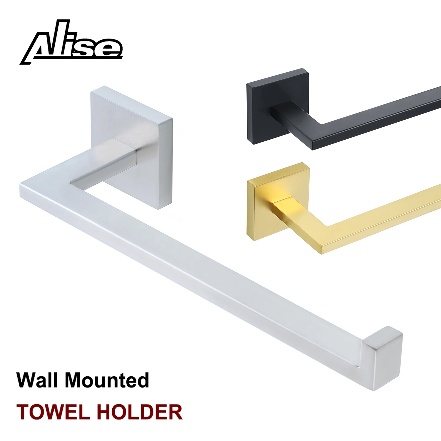 

Towel Holder 30CM Wall Mount Holder Hand Towel Ring 304 Stainless Steel Matte Black Towel Bar Towel Hanger Bathroom Accessories