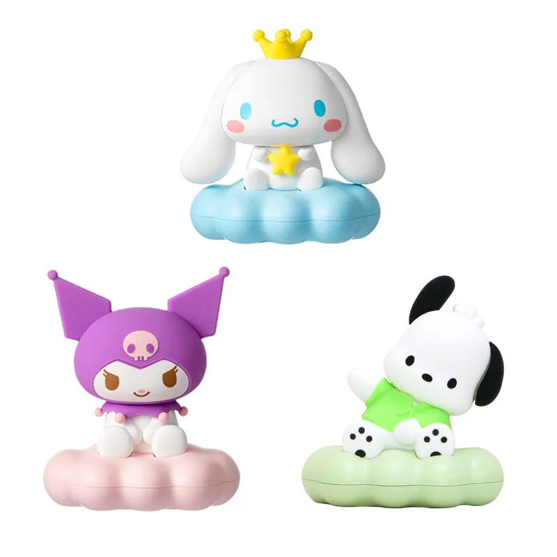 

Cartoon Sanrio Anime Figure Cinnamoroll Kuromi Pachacco Doll Model Decoration Decompression Toys Kids Christmas Birthday Gifts