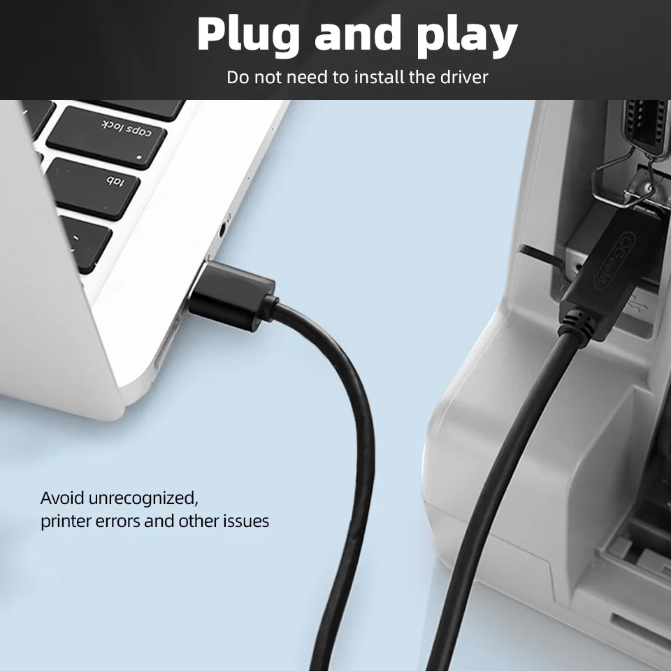 usb cable for printer High Speed A to B Male to male usb Printer Cable data sync For 3d label printer lenovo 1m 2m 3m 5m QGeeM