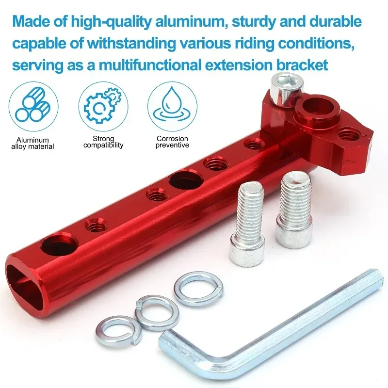 Extension Pole for Motorcycle Rearview Mirror Base Reversing Mirror Crossbar Bracket InstallationSpotlight Extension Pole Holder