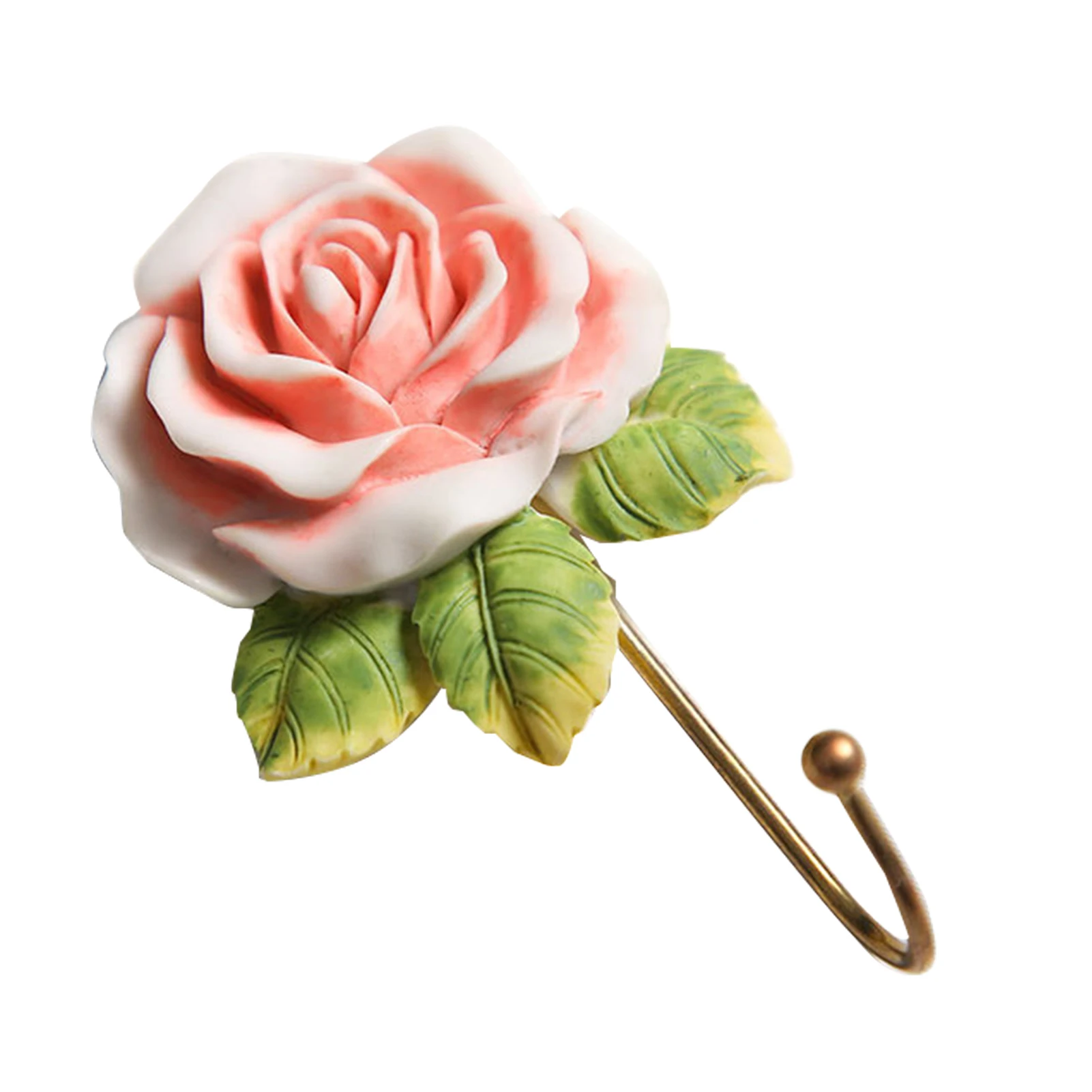 

3pcs Storage Key Hanger Holder Resin European Style Handbag Bedroom Rose Flower Coat Hat Robe Living Room Home Decoration Towel