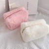 1 Pc Solid Color Fur Makeup Bag for Women Soft Travel Cosmetic Bag Organizer Case Young Lady Make Up Case Necessaries 3