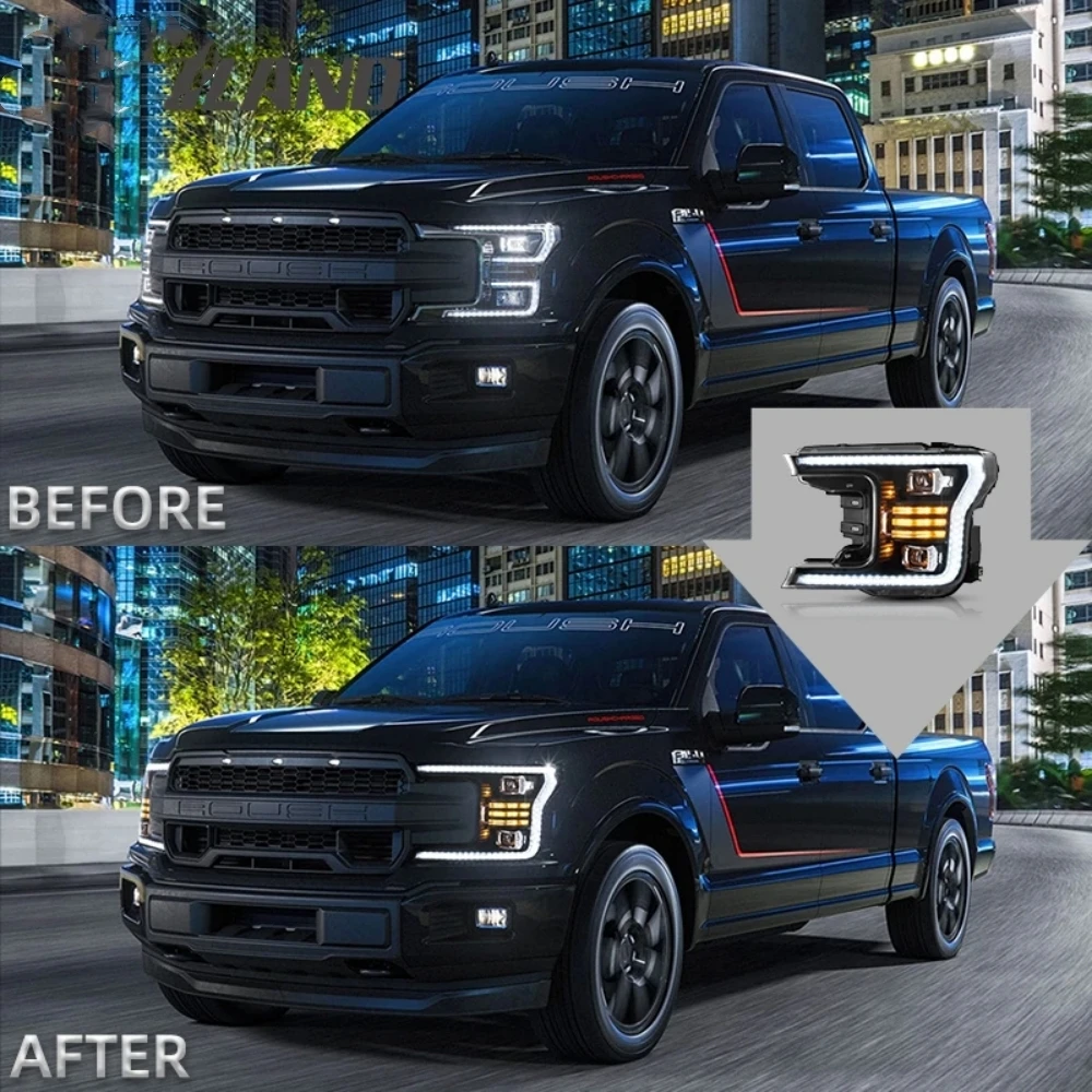 

Car Accessories Head Lamp Headlight Raptor LED For Ford F150 2018 - UP Headlights DRL Daytime Running Light Bi-Xenon Accessories