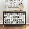 Retro Geometric Kitchen Cabinet Curtain Dust-proof Cupboard Wardrobe Curtain Bedroom Bookshelf Short Curtains Half-Curtain 1
