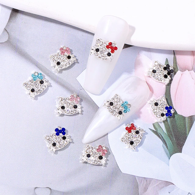 3D Hello Kitty Nail Charms Cute Anime Alloy Nail Rhinestone Charms Y2k Cool  Crystal Nail Manicure Sanrio Cartoon Nail Art - AliExpress