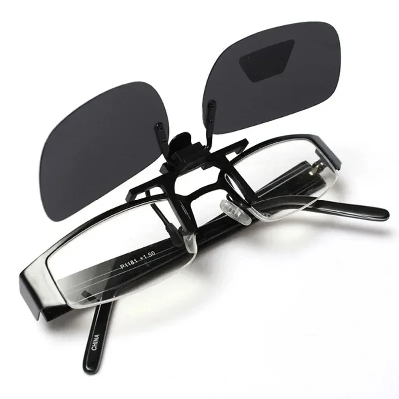 4 Color Grey Lenses Polarized Sunglasses Clip On Flip Up UV 380 Driving Fishing Night Vision Glasses Clips 