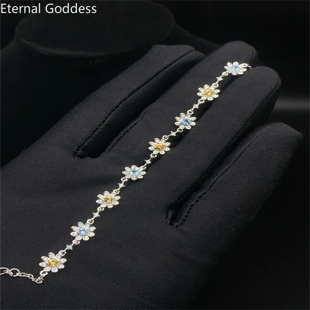 

Jewelry Natural Sri Lankan Topaz Citrine Bracelet Wedding Silver Bracelet Ladies Romantic Gift Bracelet Ladies Luxury