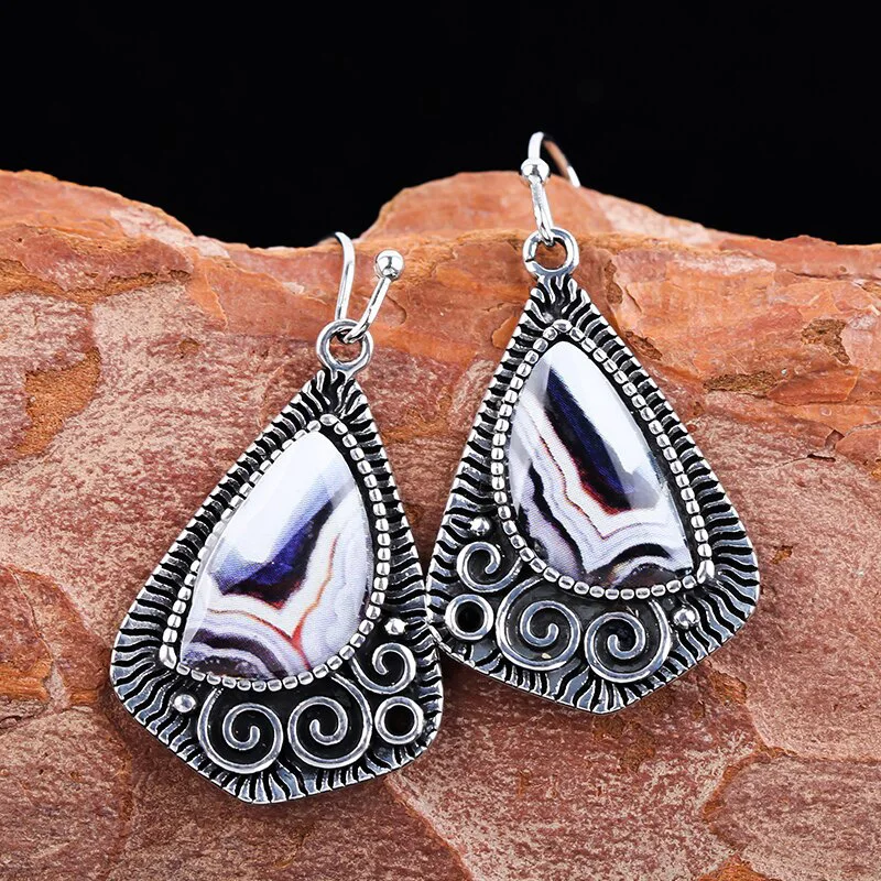 

2023 Bohemian Women Earrings Statement Jewelry Accessories Girl Gift Vintage Imitation Stone Geometric Dangle Earrings For Women