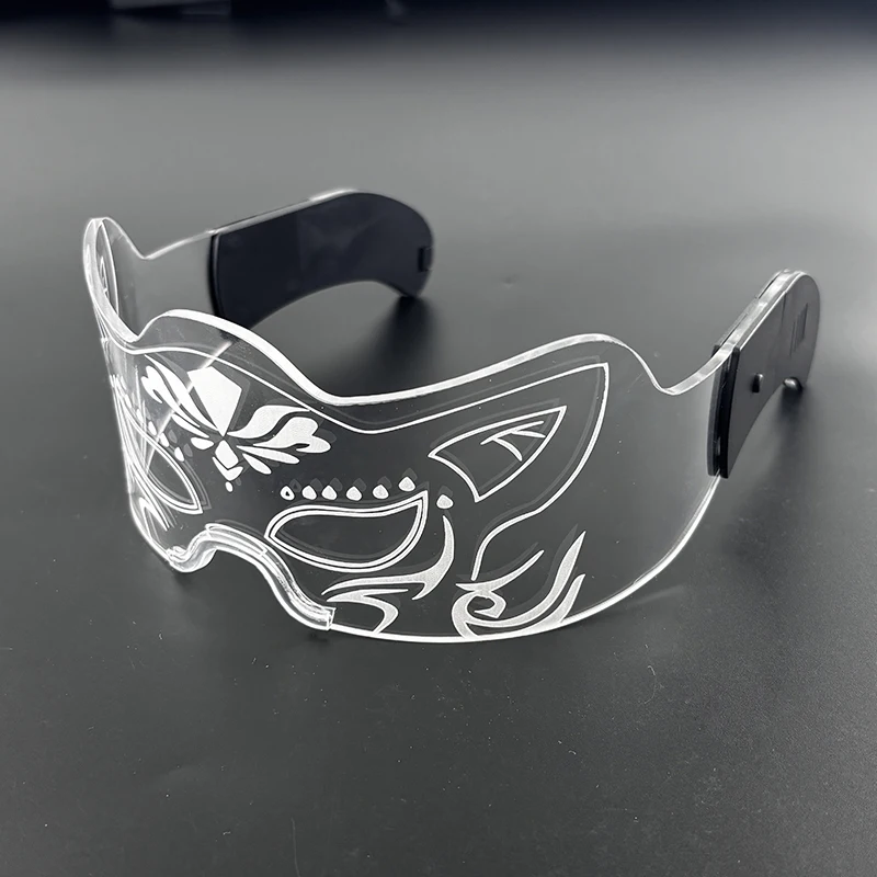 LED-Technologie-Brille, cooles Konzert, DJ-Zubehör, bunte leuchtende futuristische transparente Brille, bunte Roboter-Stern-LED-Brille – Detail 22