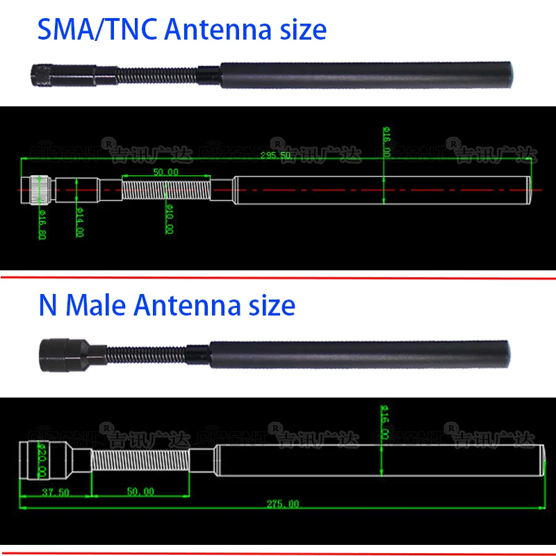 LoRa WAN 충격 흡수 스프링 안테나 LoRa 868MHz 915MHz 디지털 전송 고이득 OMNI 안테나 TNC Male SMA 868-915MHz