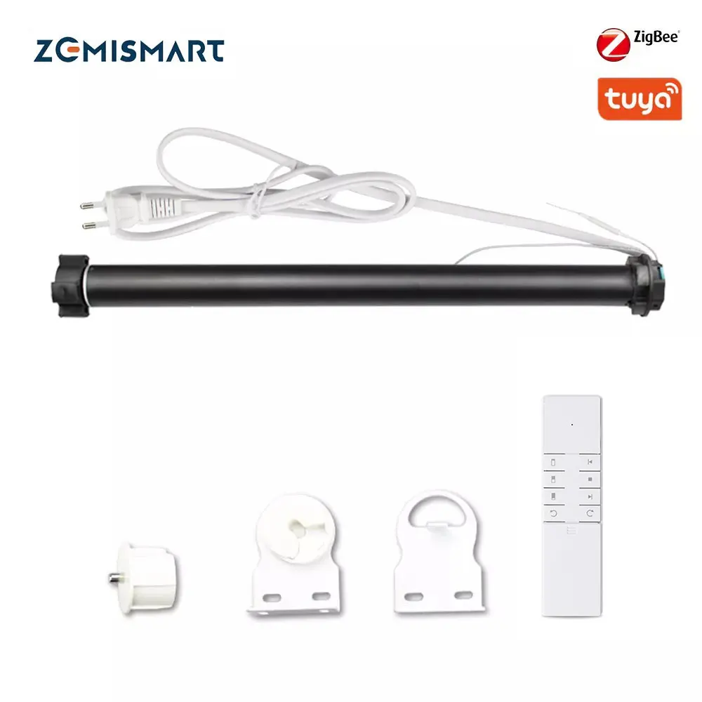 Smart Blind Motor Zemismart Tuya Zigbee Roller Shade Motor 38mm Tube Electric Engine Shutter Rod Alexa Google Home Voice Control Smartthings