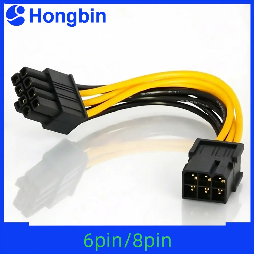 2개입 6핀 암-8핀 수 PCI 익스프레스 전원 변환 케이블 CPU 비디오 그래픽 카드 6핀-8핀 PCIE 전원 케이블