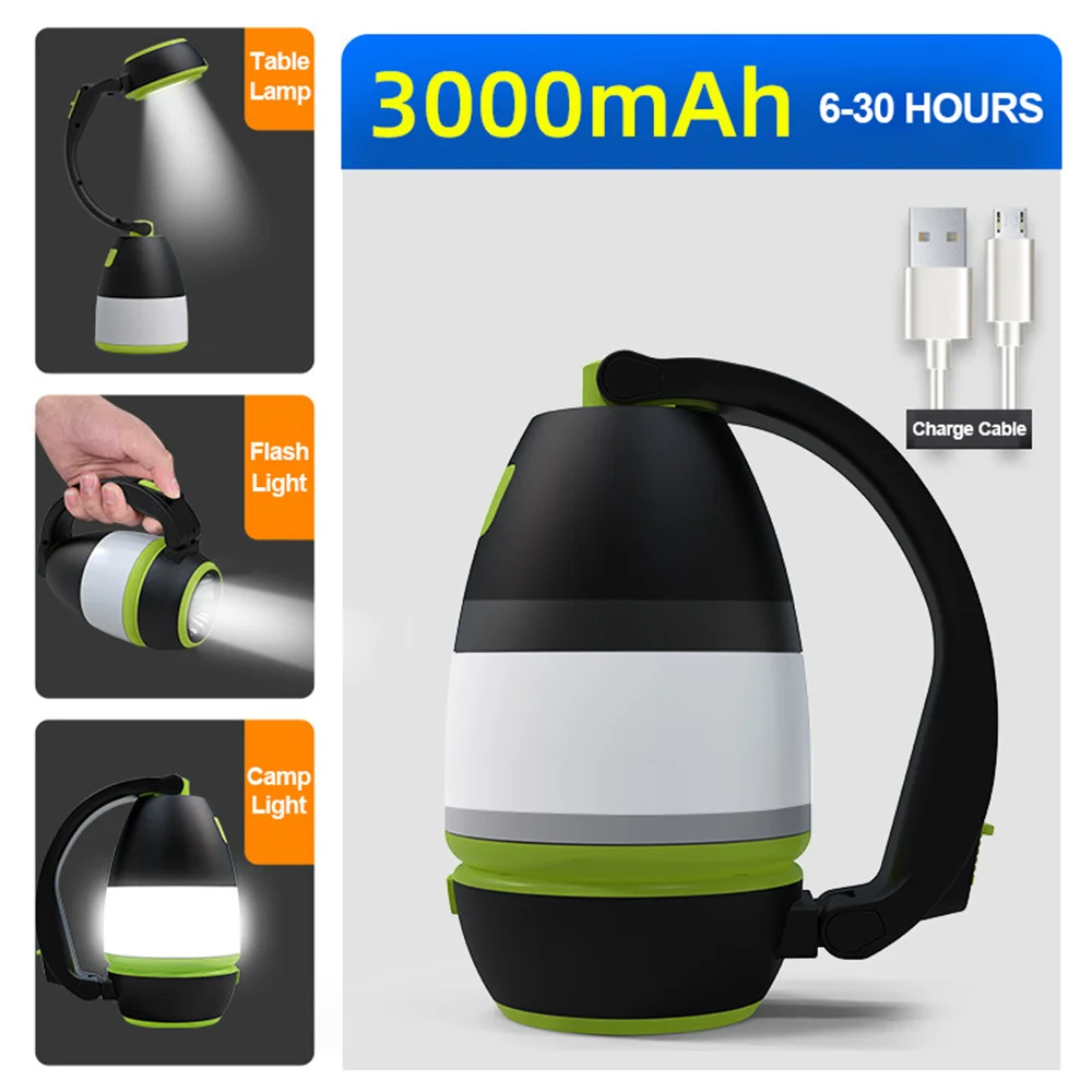 

LED Multi-function Camping Light USB Charging Outdoor Outdoor Hiking Camping Light 3-in-1 Rechargeable Emergency Tent Light