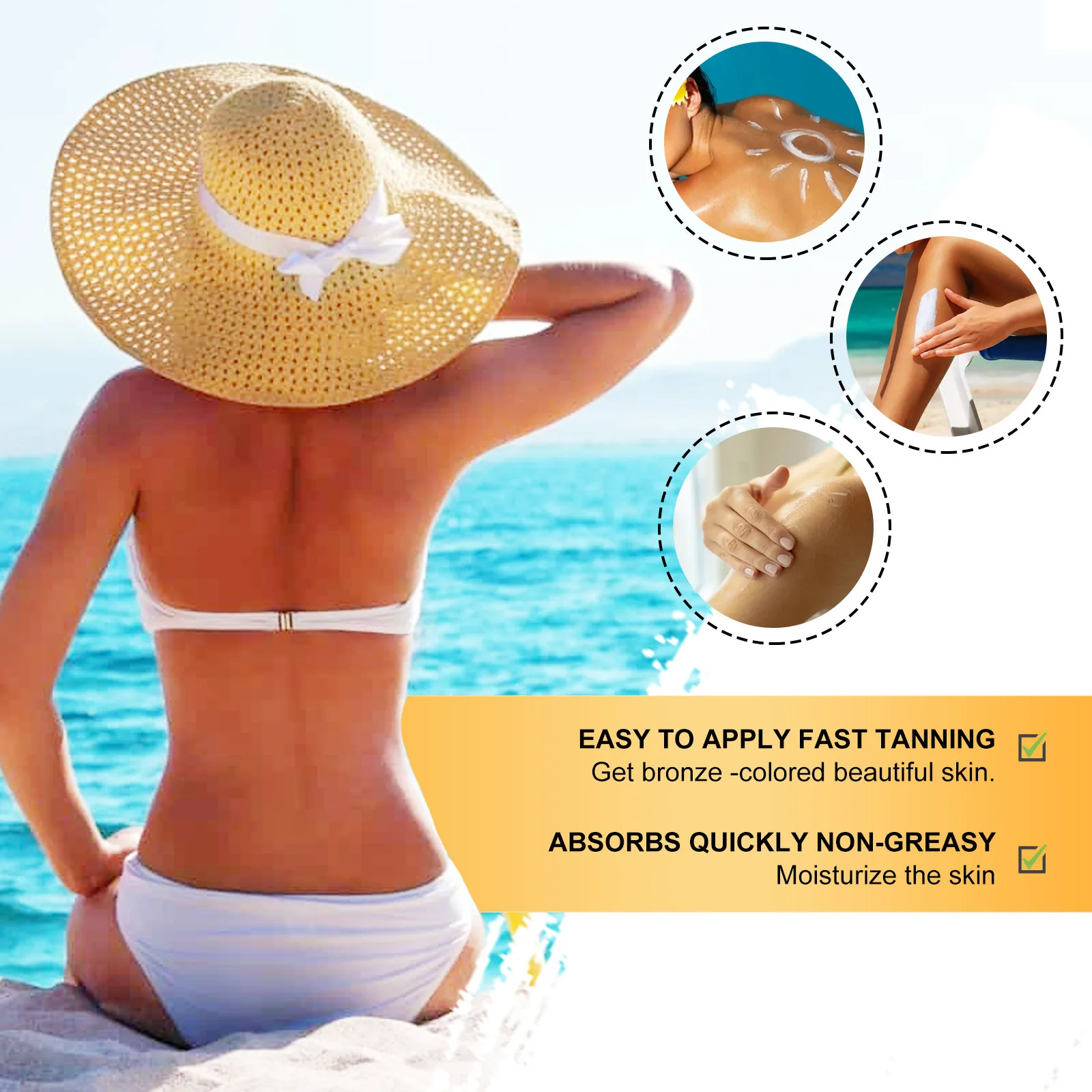 Hyaluronic Self Tanning Cream Indoor Sunless Sunlight Protect Deep Nourish Not Block Pores Intensive Bronzer Body Tanner Lotion