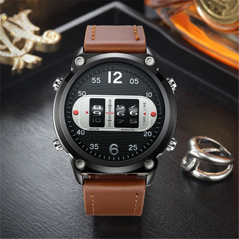 Men Big Brand Designer Watches Black Students Fashion Casual Nylon Band Unique Tires Cool Design Date Quartz Watch Montre Homme