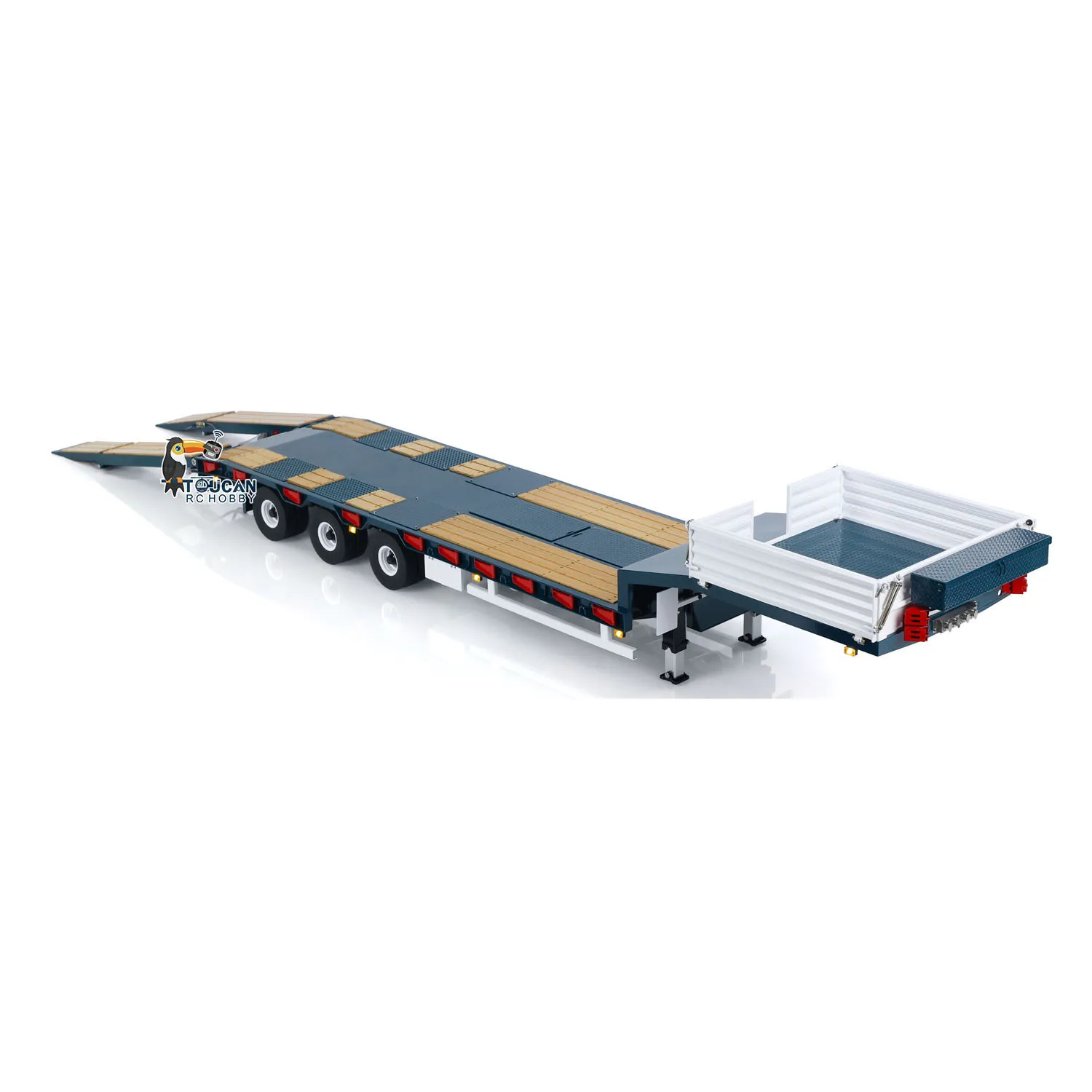 LESU 1/14 RC Metal Trailer Hydraulic Lifting Tailboard for Remote Control Tractor Truck Car Vehicle with Light System Pump ESC 4