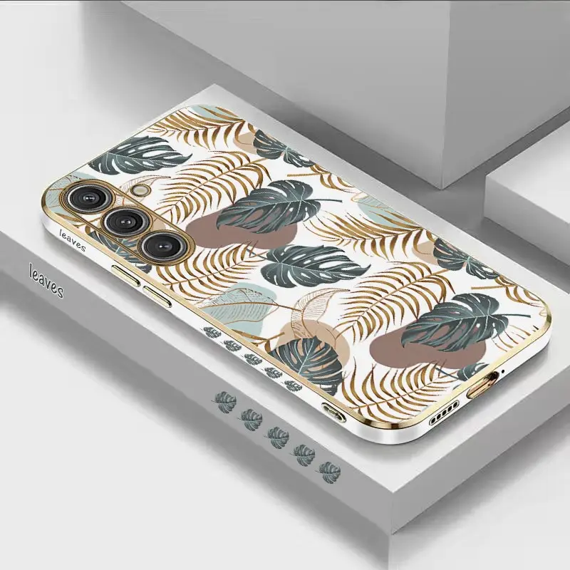 Luxurious Textured Leaf Design Phone Case