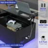 LED Coffee Table with USB Ports and Outlets Lift Top Coffee Tables with Storage High Modern Center Table for Living Dining Room 5