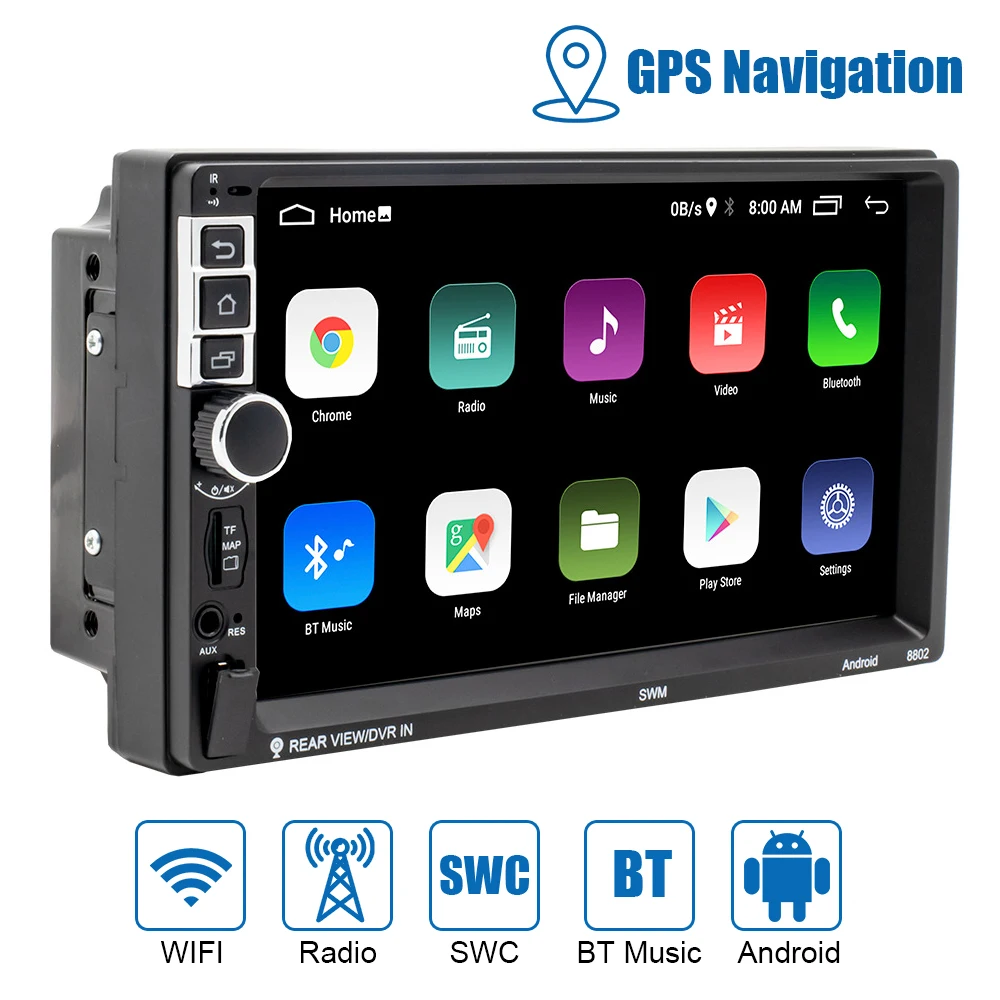 

2 Din Universal Android 10.1 Multimedia Player Hands-free FM Receiver TF 5-USB GPS Bluetooth WIFI 7 Inch Car Radio MP3 MP5