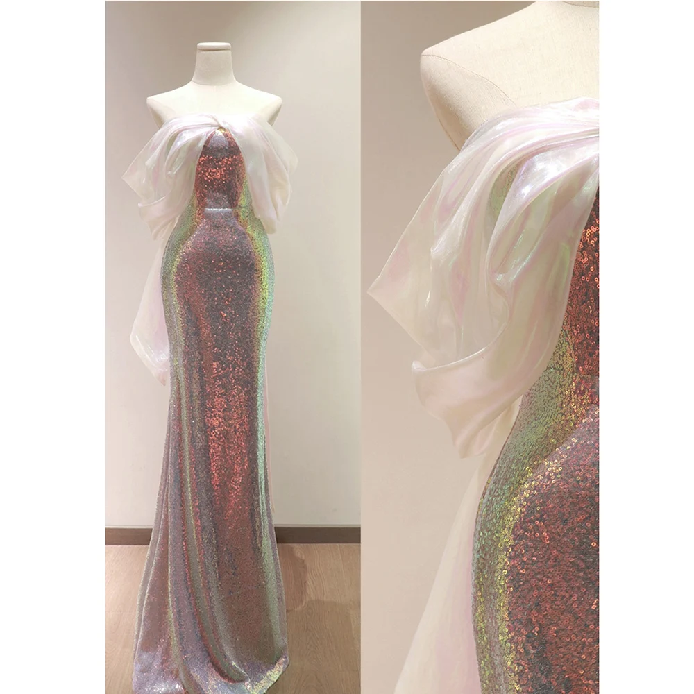 

Новинка 2023, женское платье для выпускного вечера, роскошное вечернее платье-Русалка с блестками и бисером, модное Тюлевое платье на бретельках для торжественных случаев
