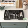 Black Ware Organizer Holder For Party Adjustable Utensil Tray For Drawers Expandable Cutlery Holder Kitchen Drawer Utensil Tray 2