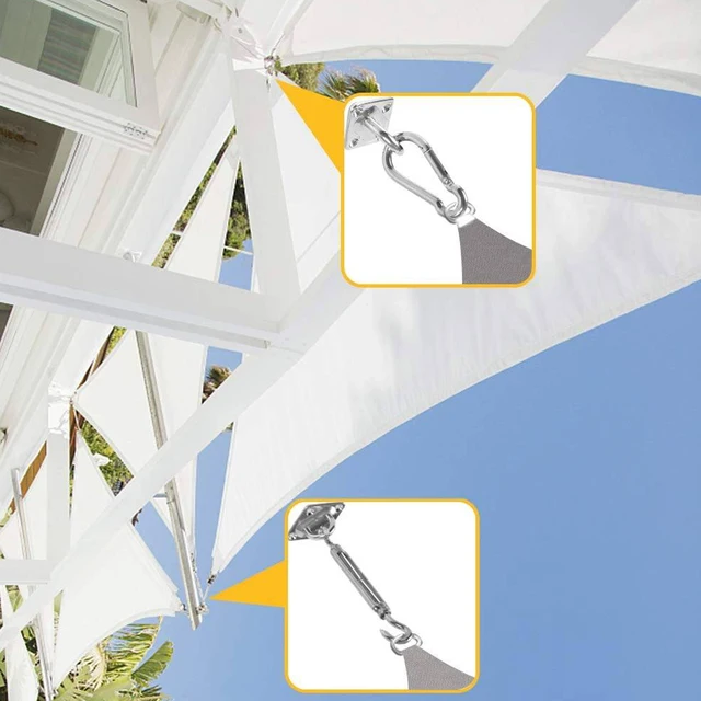 Shade Sail Hardware Kit, 304 Rozsdamentes Acél Készlet Négyzet Alakú/Téglalap Árnyékos Vitorla, Rögzítőelemes Felszerelés A Kerti Medencéhez - Image 5