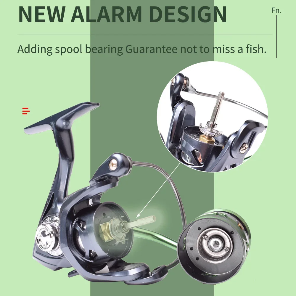 HFC Carp Fishing Reel with Shallow Spool Model 1500 2500 3500 Power 6KG Ratio 6.2:1 Light Bass Fishing Spinning Reel Mavllos