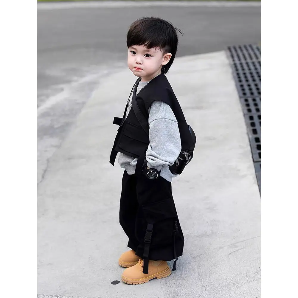 PCS set Spring Autumn Boy Handsome set Casual vest+ TShirt+Loose