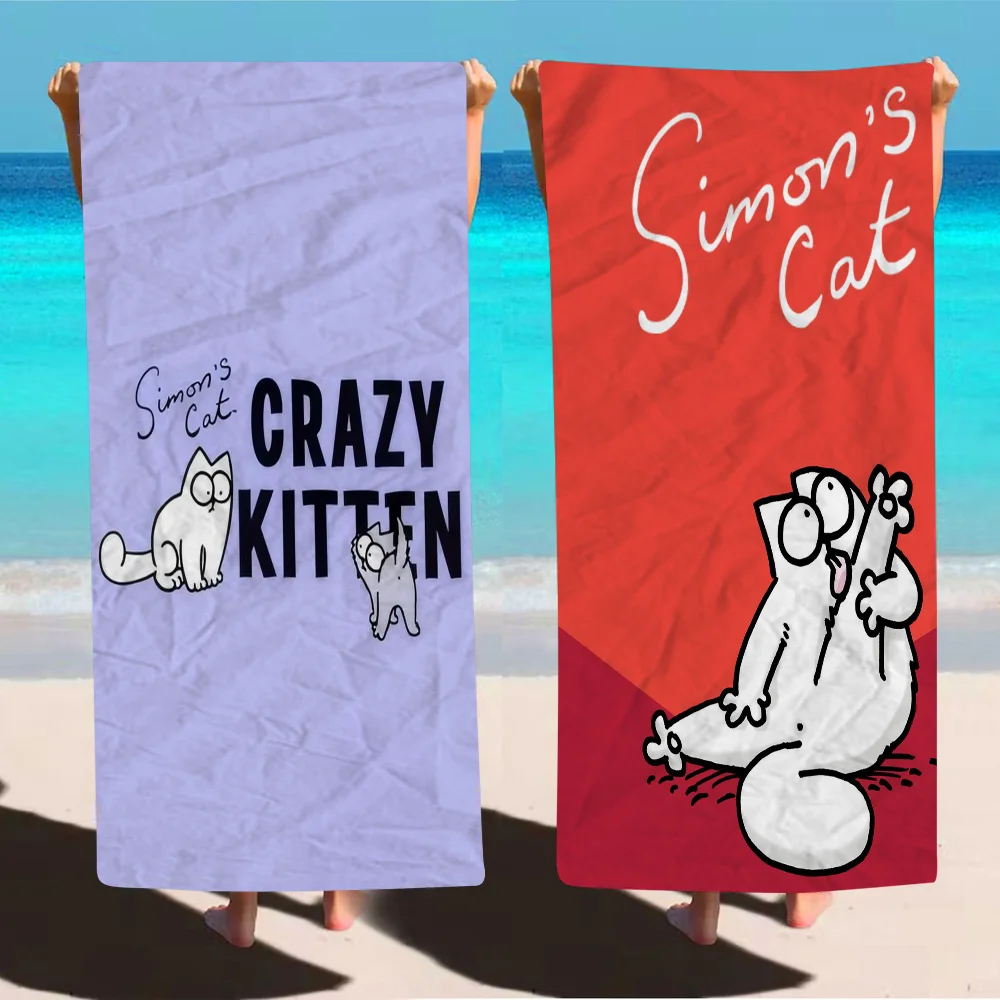 Simon S Cat Microfiber Beach Towel Absorbent Quick Dry Soft Yoga Swimming Resort Mountain Climbing Towel 2