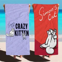 Simon S Cat Microfiber Beach Towel Absorbent Quick Dry Soft Yoga Swimming Resort Mountain Climbing Towel 2
