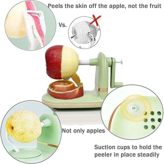 LMETJMA Multi-Function Apple Peeler Rotary Apple Pear Peeler Stainless Steel Apple Mango Potato Peeler with Suction Base JT185 5