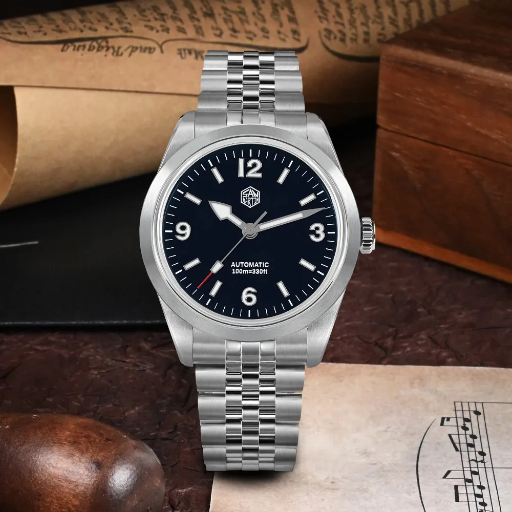 

San Martin Top Brand Explore Dive Watch For Men PT5000 Mechanical Automatic Machinery Watch New BGW-9 Bracelet 100M Waterproof