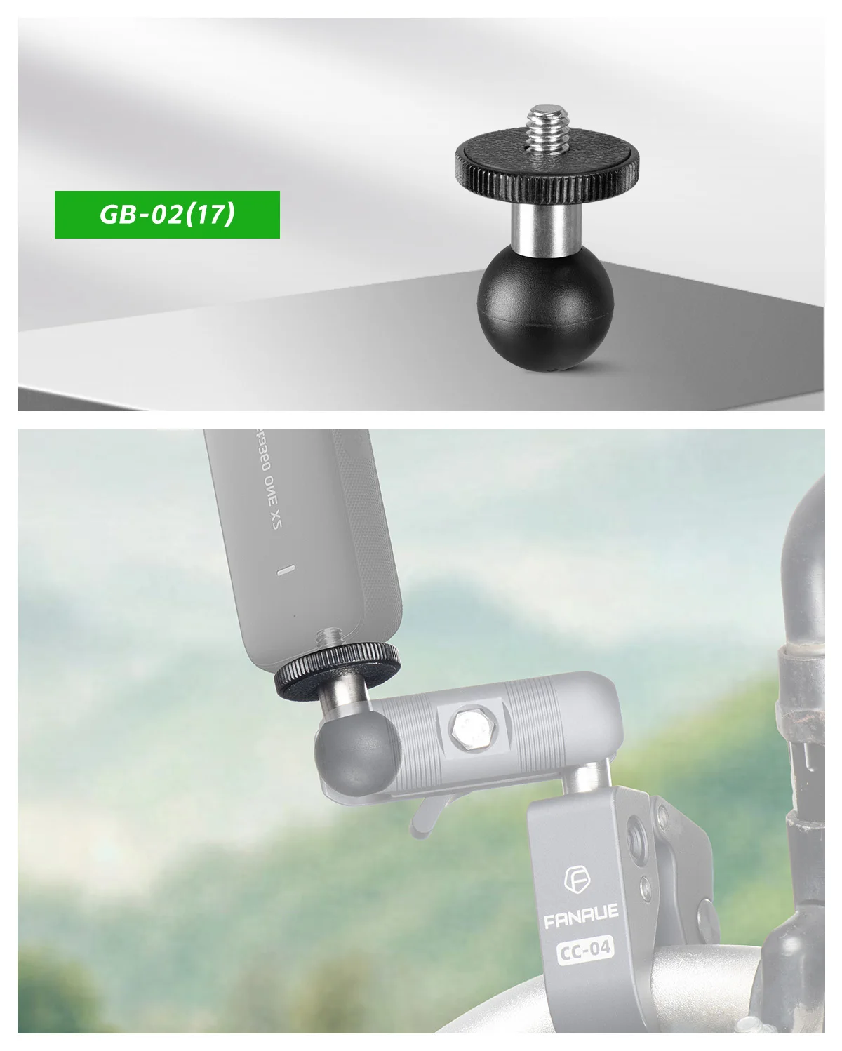 حامل هاتف للدراجة النارية ، محول رأس كروي لـ DJI ، GoPro ، Insta360 ، كاميرا