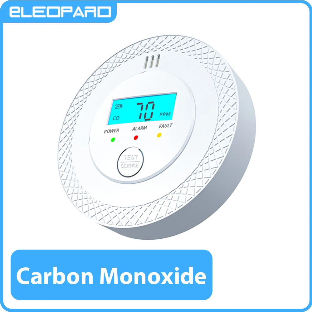 ELeopard Independent CO Alarm Sensor Carbon Monoxide Alarm Detector High Sensitive Warning LCD Display CO UL2034 carbon monoxide alarm carbon monoxide detector