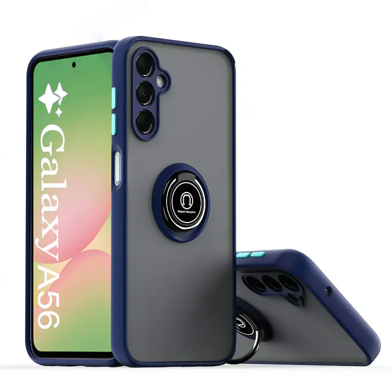 Matte Finish Phone Case with Magnetic Ring Holder and Enhanced Protection