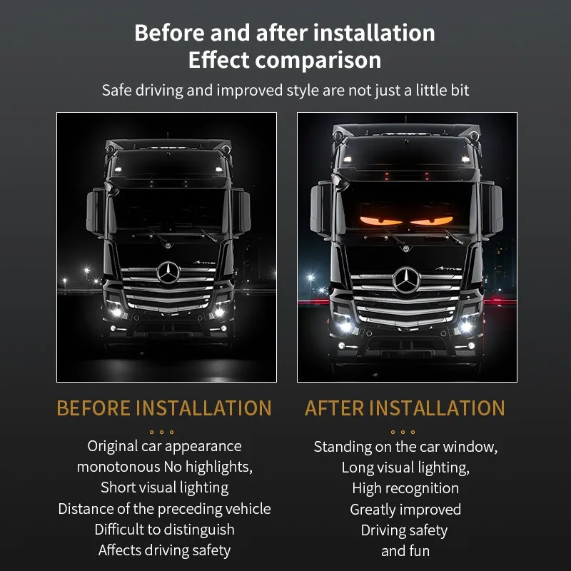 2M Truck Devil Eye LED Matrix Pixel Panel Soft Foldable Screen Light Remote Control Animation Display Light Car Truck Windshield