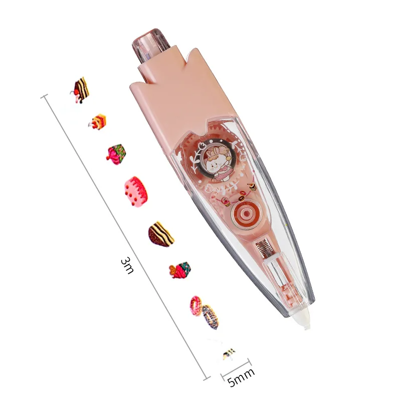 Cartoon Floral Sticker Tape Pen: Fun Kids Stationery Cartoon Floral Sticker Tape Pen: Fun Kids Stationery