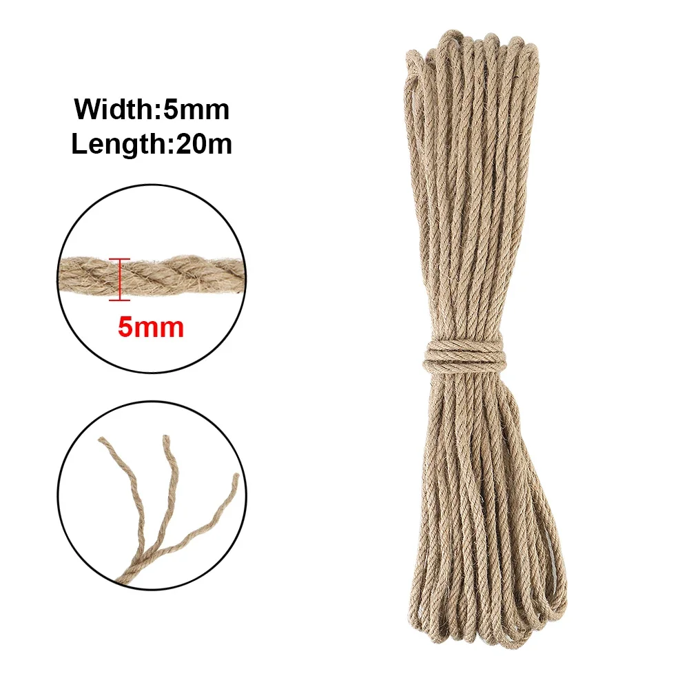 Natural Sisal Rope Twine Desk Legs Binding Rope Cat Climbing Frame Cat Sharpen Claw Replacement DIY Scratching Post Toy