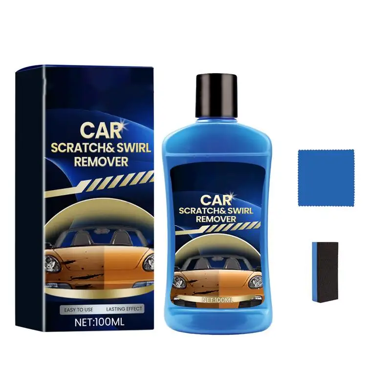 

Car Wax Polish Scratch Remover Car Scratch Remover For Deep Scratches 100ml Rubbing Compound With Cloth And Sponge Erase Car