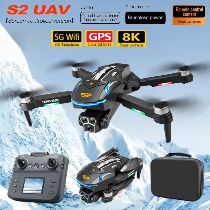 Drone S2 PRO 8K HD avec évitement d'obstacles, moteur brushless, pliable